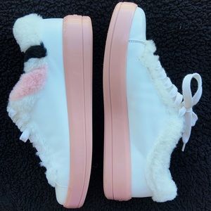 PRADA Genuine Shearling Trim Platform SNEAKER